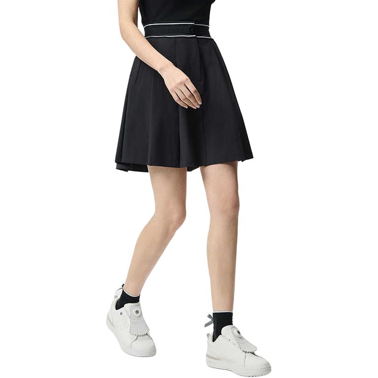 FILA Golf Series SS25 Woven Simple Versatile Skirt Pants Casual Skirt Women skirts Deep-Black A11W525321F-BK