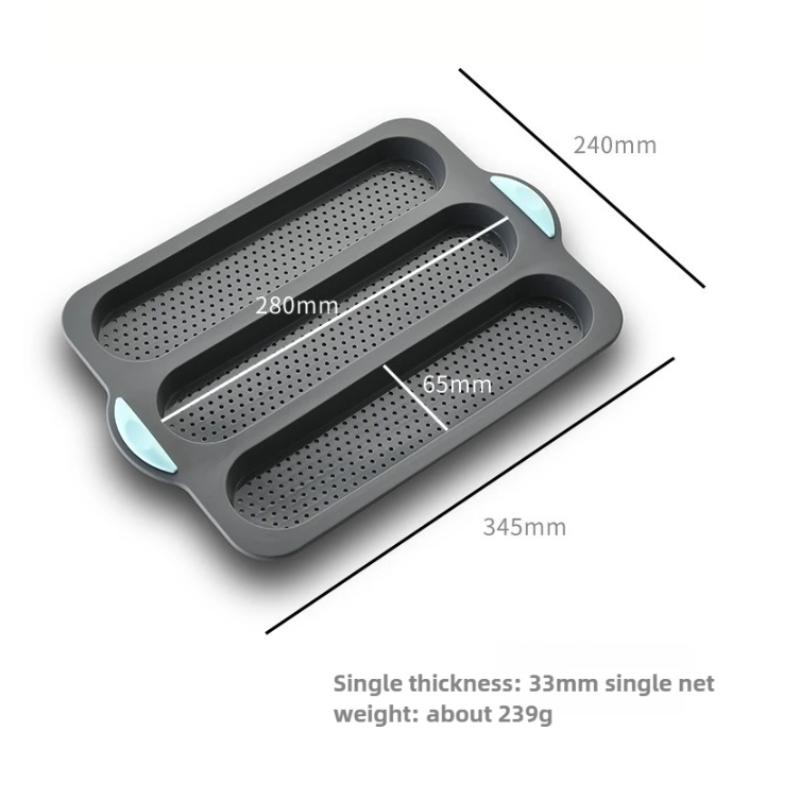 

Silicone Baking Mold 3 & 8 Grid Nonstick Loaf Pan Resistant Bakeware For Homemade Bread Sausage Roasting