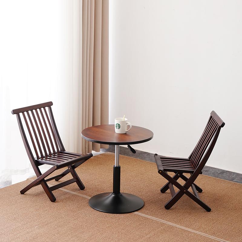 Foldable Wooden Chair - Nordic Style Dining Armchair, Portable Computer Chair for Home Office, Compact Stool with Backrest