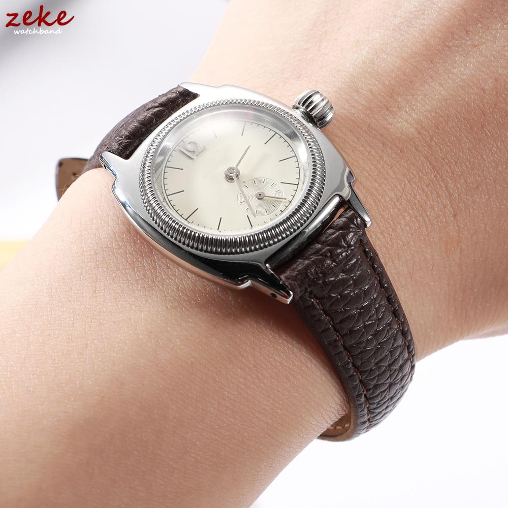 Universelles Leder-Uhrenarmband 12mm 14mm 16mm 18mm 20mm 22mm Armbänder für Frauen Schlankes Armband Metall Gold Silber Schnalle Armbänder