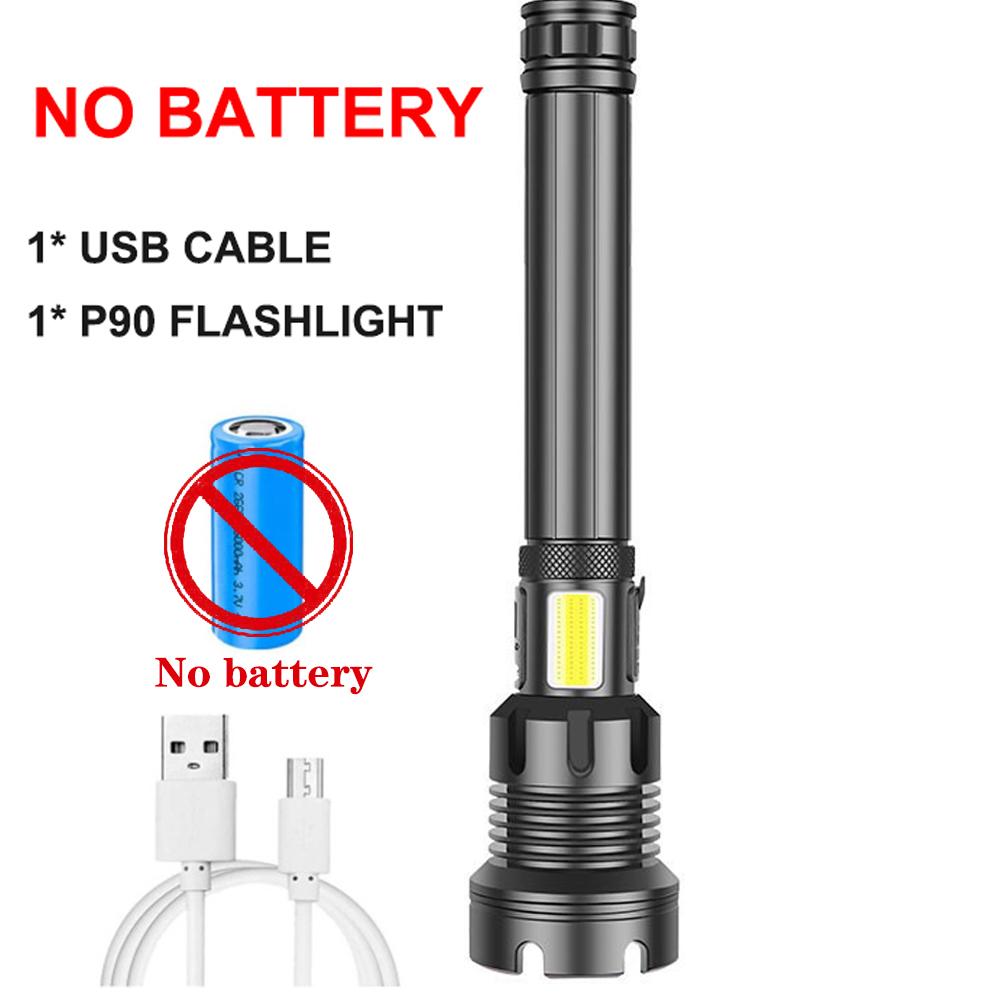 Rechargeable Super Bright Tactical Flashlight High Lumens Zoomable LED Flashlight With COB Side Light 7Modes Floodlight Torch