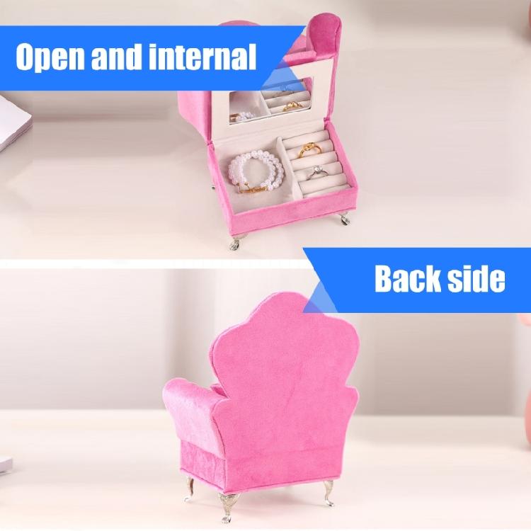 Velvets Jewelry Organizers Portable Sofa Shape with Partitioned Sections Space Saving Jewelry Travel Case for Easy Access