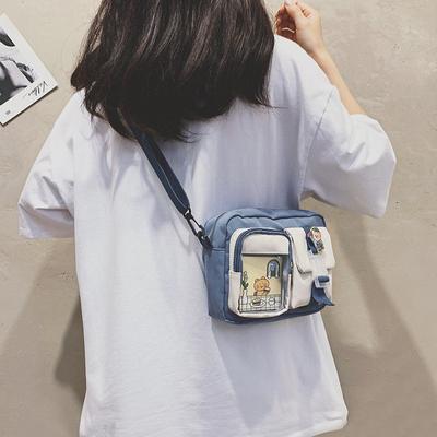Kawaii Tasche Mädchen Student Kleine Nylon Tasche Mutipockets Transparente Umhängetaschen Frauen Schulter Tasche