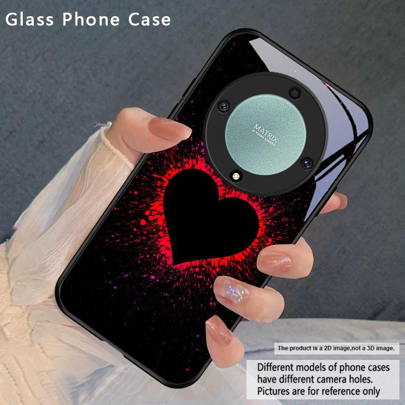 Brilliant Flame Rose For Honor Magic 4 5 6 Pro 7 X6 X9c X9 X6b X8 X9b X5b X8b 30 Pro+ 50 Pro 70 90 200 Lite Glass Phone Case