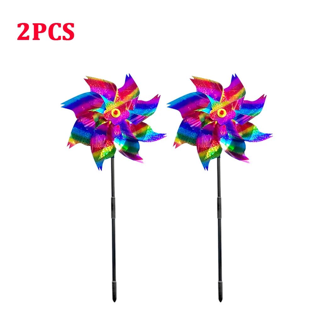 1-3pcs Bird Repeller Windmill Spinner 7/8 Leaves DIY Birds Deterrent Pinwheels for Outdoor Lawn Yard And Garden Home Decorations
