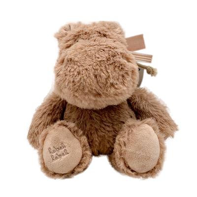 Labellabel Plush Animal Fluffy Baby First Baby Shower Gift Christmas Gift Toy, Toy, (Hippopotamus, Latte, Small),