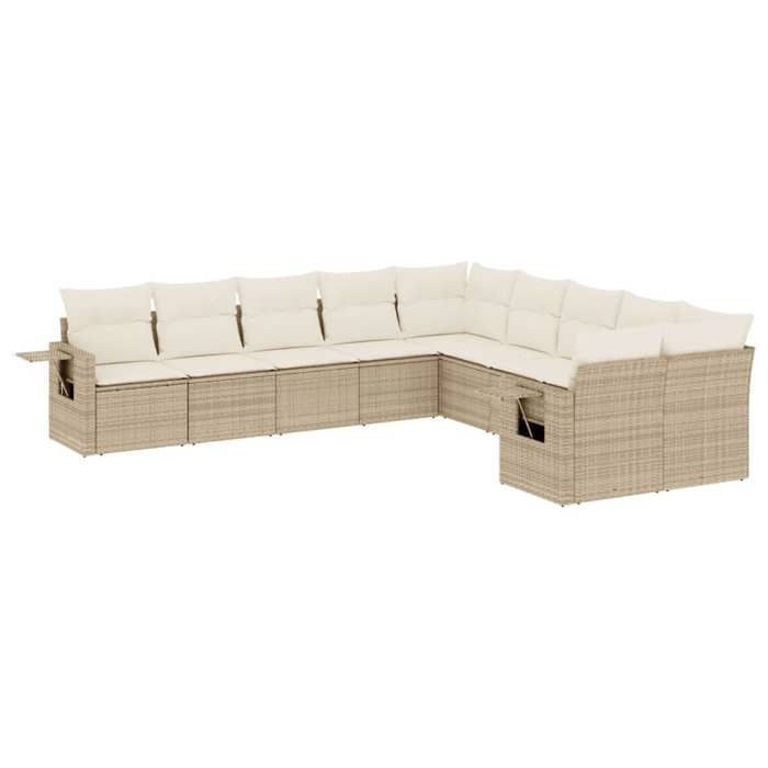 VidaXL Garden Lounge Set with Cushions 10 Pcs, Patio Sofas, Patio Furniture Set, Outdoor Furniture, Beige 3220707