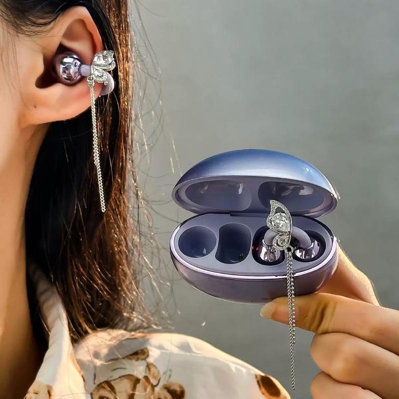 General Butterfly Tassel Rhinestones Ear Clips Accessories For Daily Use