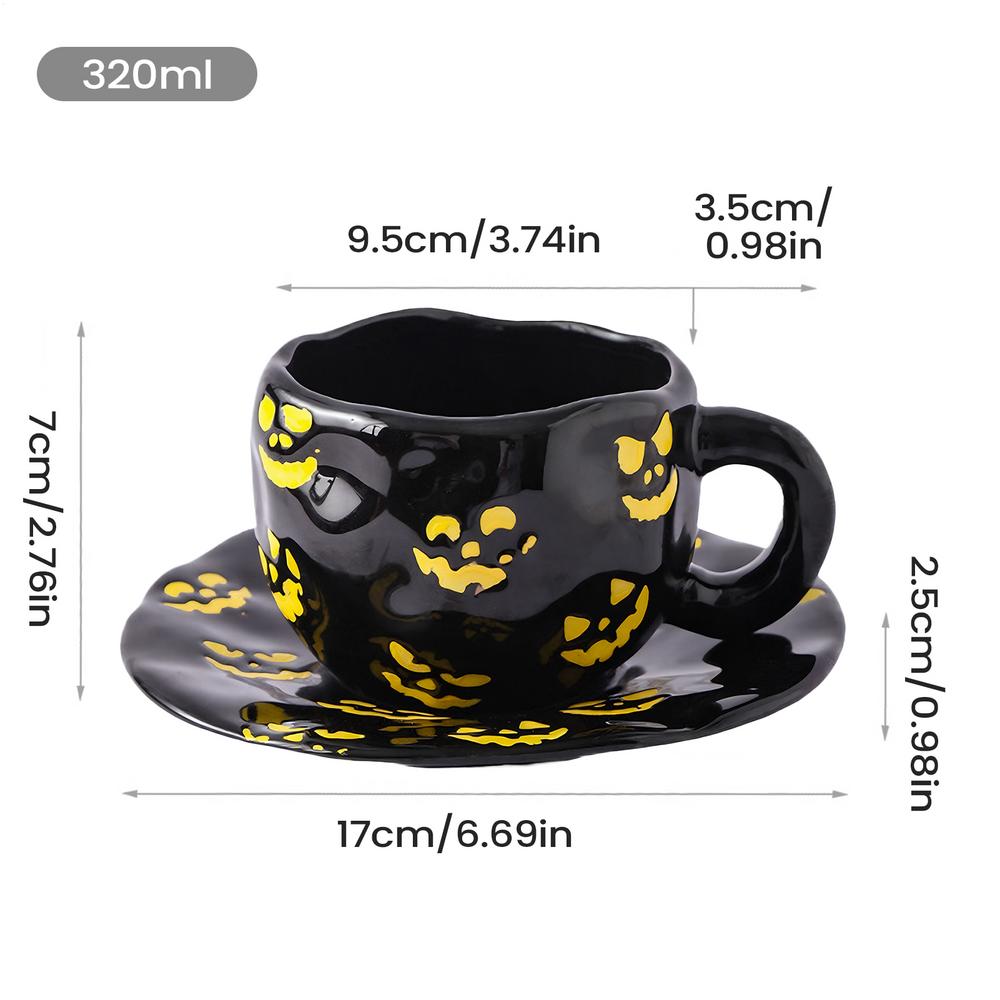 320ml Halloween Themed Ceramic Mug Spooky Novelty Coffee Cup for Wine Beer Tea Collectors Teachers Office Home Decor Fall Gift