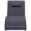 Chaise Longue with Cushions Grey Suede Look
