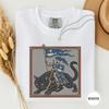 Funny Knight Riding a Giant Black Cat Shirt, Black Cat Lover Gift, Cat Knight Shirt Gift, Cat Lover Gift Tee, Giant Cat Art Tee