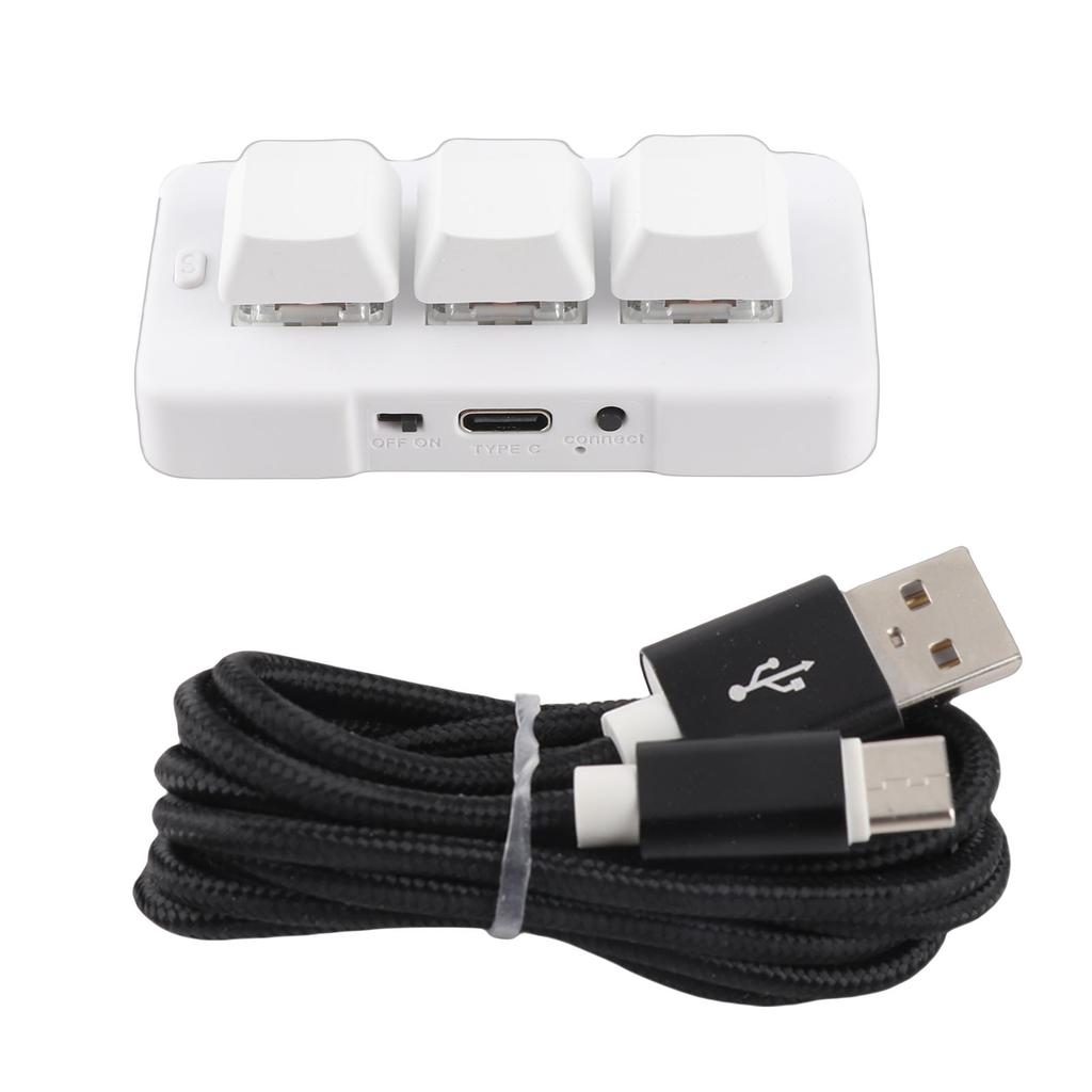 3 Key Keypad RGB Backlit 3 Keys USB Interface   Mechanical Programmable Plug and Play NaMacro Keypad for Computer