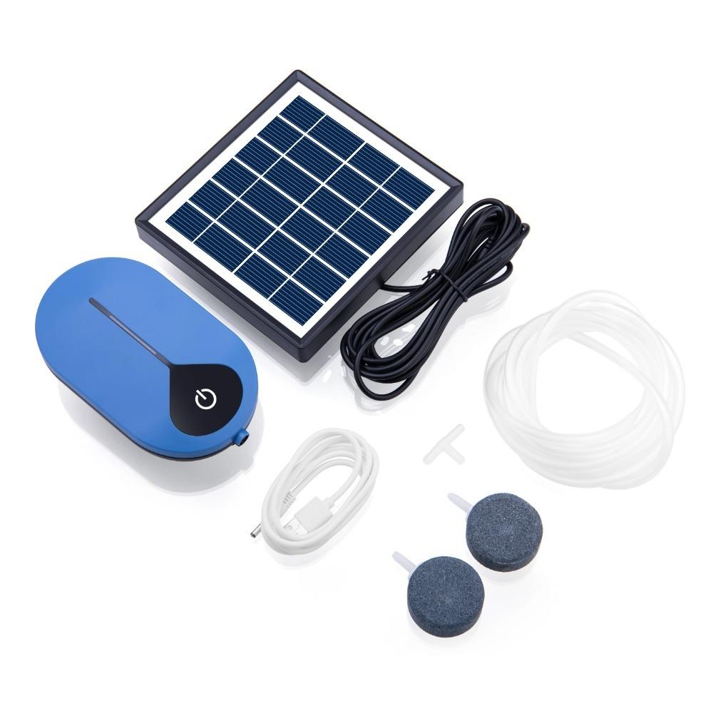 Two Modes Solar Powered Oxygen Pump Portable Pond Aerator Small Pond Landscape