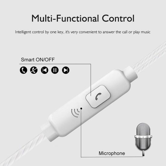Fone de ouvido intra-auricular de 3,5 mm com graves pesados e fone de ouvido com fio de plástico moderno para smartphone