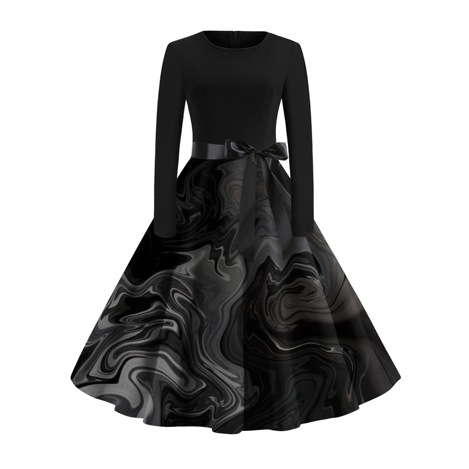 Женское расклешенное платье с принтом для женщин