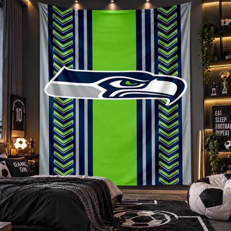 Wall Hanging Tapestry Seattle Seahawks Print Cloth for Living Room Bedroom Home Decor