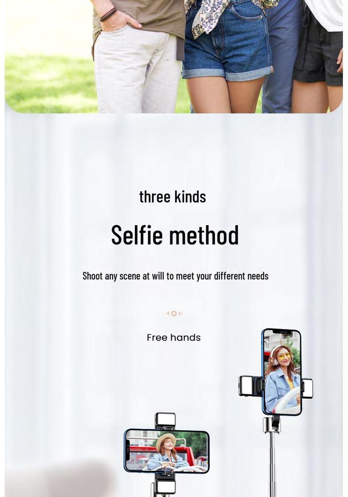 Bluetooth Selfie Stick & Tripod: Portable Telescopic Phone Holder for Desktop & Floor Use