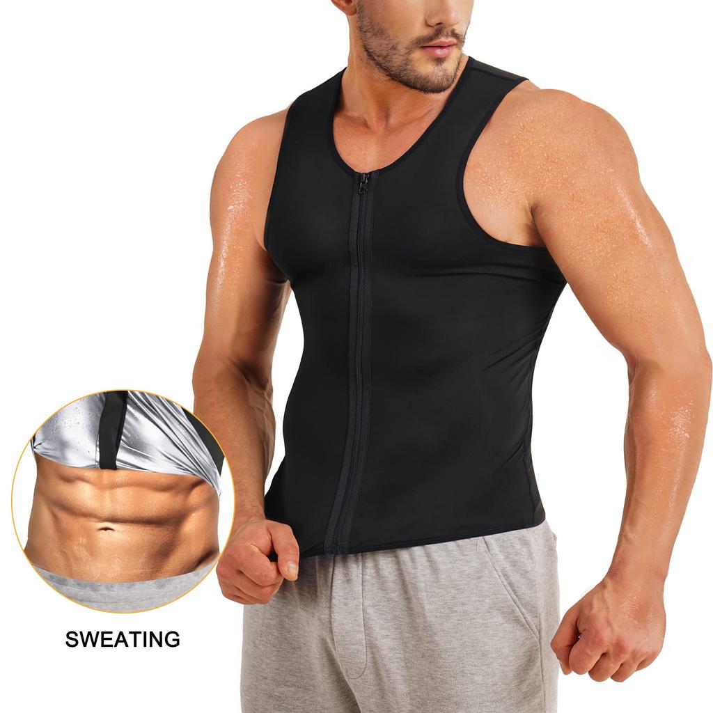 Sawaiko Sauna Double Heat and Warmth Men's Suit/Sauna Vest, Sweating, Stylish, Washable, Waterproof, Sweat-Eliminating, Sportswear, Stretch,