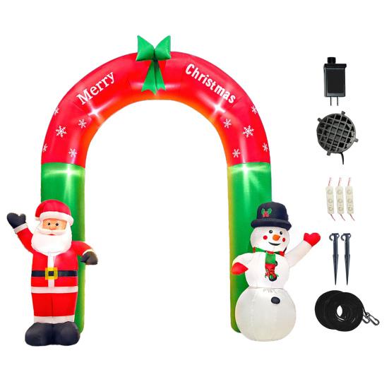 Inflatable Christmas Snowman Outdoor Decoration with LED Light Large Blow Up Snowman with Black Hat for Outside Yard Garden Lawn Party Decor