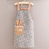Protective Long Sleeve Apron Canvas Cleaning Apron Casual Kitchen Cooking Apron  Baking