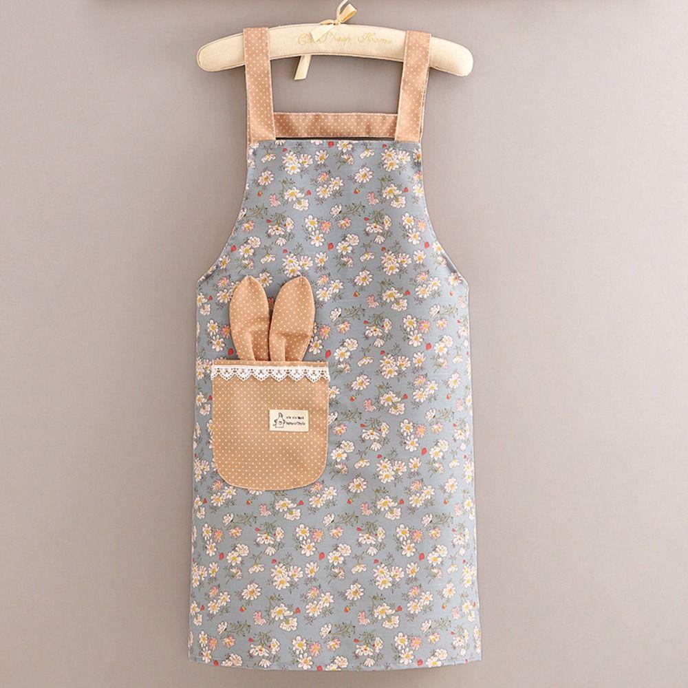 Protective Long Sleeve Apron Canvas Cleaning Apron Casual Kitchen Cooking Apron  Baking