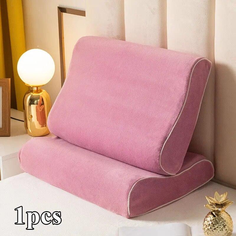 Einfarbige Bettwäsche, weicher Kissenschutz, Kissenbezug, minimalistischer Stil, Baumwoll-Latex-Kissenbezug