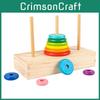 Wooden Stacking Rainbow Tower For Children Brain Training And Learning Activity