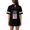 Women's Casual Fashion V-Neck Sports Independence Day Print Short Sleeve Sports T-Shirt Top