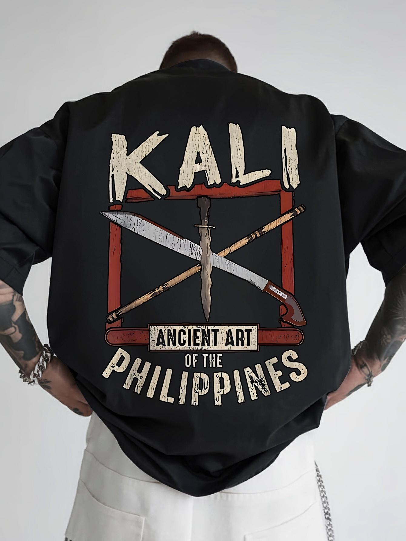 

Short Sleeve T-shirt with Ethnic-Inspired Back Print - Black Casual Round Neck Summer Tee XXXL