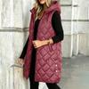 Gilet Giacca Casual da Donna Senza Maniche con Cappuccio in Cotone per Autunno e Inverno