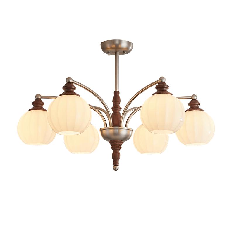 NVC Shiguang Mid-Century French Style 6-Head LED Chandelier