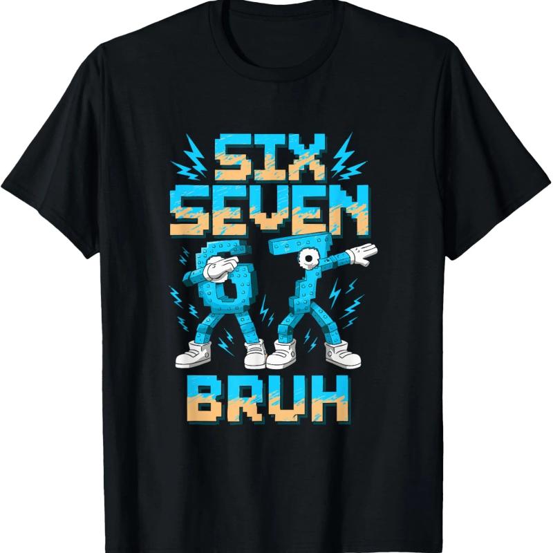 Funny 67 Dab Six Seven Burh Christmas 6 7 Dabbing Meme T-Shirt XS чёрный