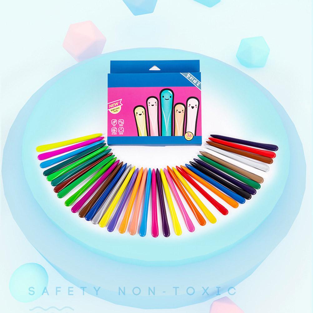 Lápis de Cera Triangulares de 36 Cores Laváveis e Não Tóxicos Lápis de Cera para Pintura Infantil
