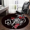 1pc Black Rose Snake Symbol Round carpet, Made of Polyester,Perfect for Decorating Office Chairs, Living Rooms,Vibrant Decorative Rug
