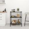 Storage Shelf - vidaXL - 3 Tiers - Metal - Black - 150 Kg