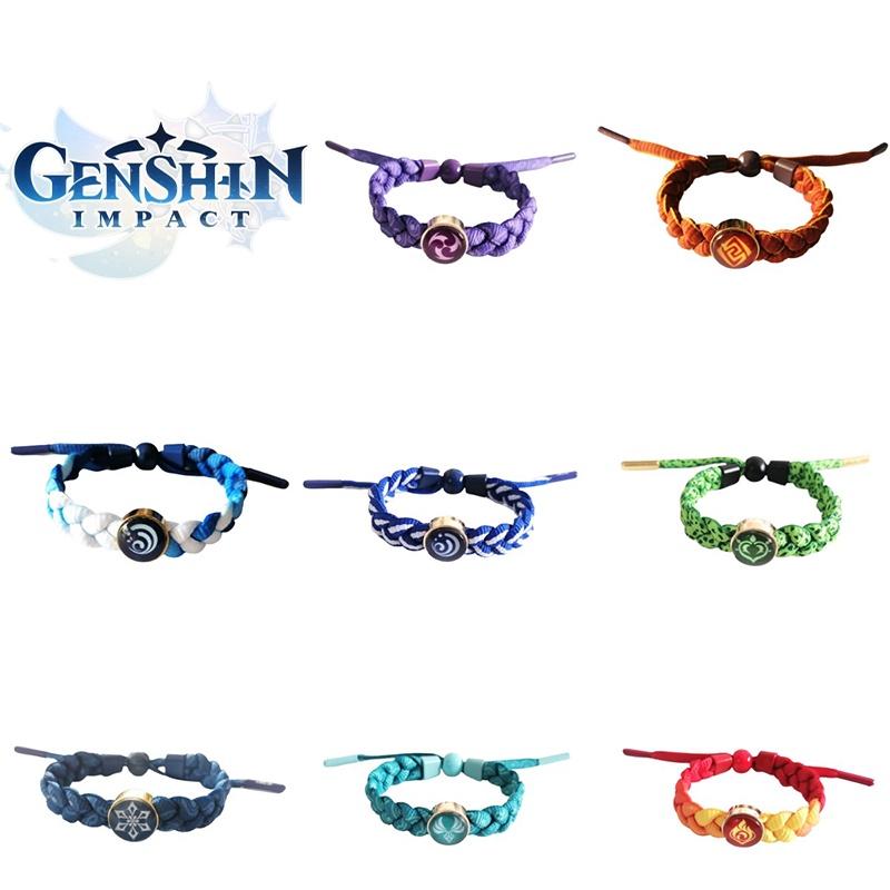 Elemental Luminous Bracelet Genshin Impact Eye Of God Water Wind Jewelry Adjustable Size