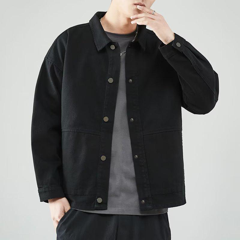 Men's Korean Style Black Casual Sports Jacket - Trendy, Handsome, Versatile, and Lightweight for Spring and Autumn