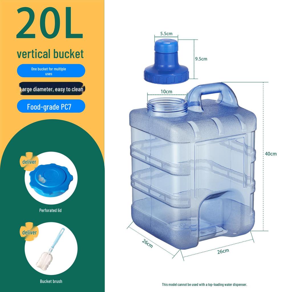 Wide Mouth Detachable Washable Mineral Water Dispenser Bottle - Hand-held Plastic Drinking Storage Barrel