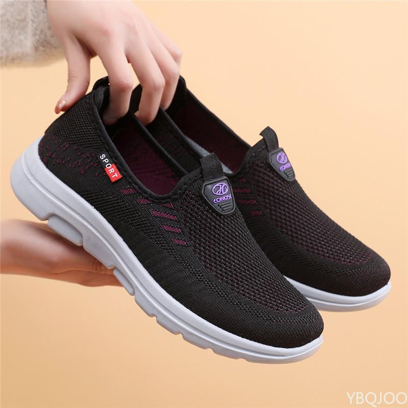 Fashion Trendy Flat Bottomed Women's Walking Casual Sports Single Shoes Soft and Simple Mesh Vulcanized Shoes Zapatillas De Deporte