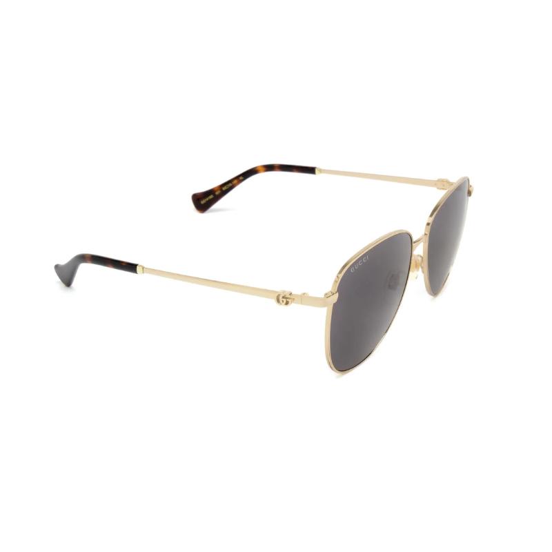 GUCCI Lenses Logo Metallic Irregular Sunglasses Men's Gold