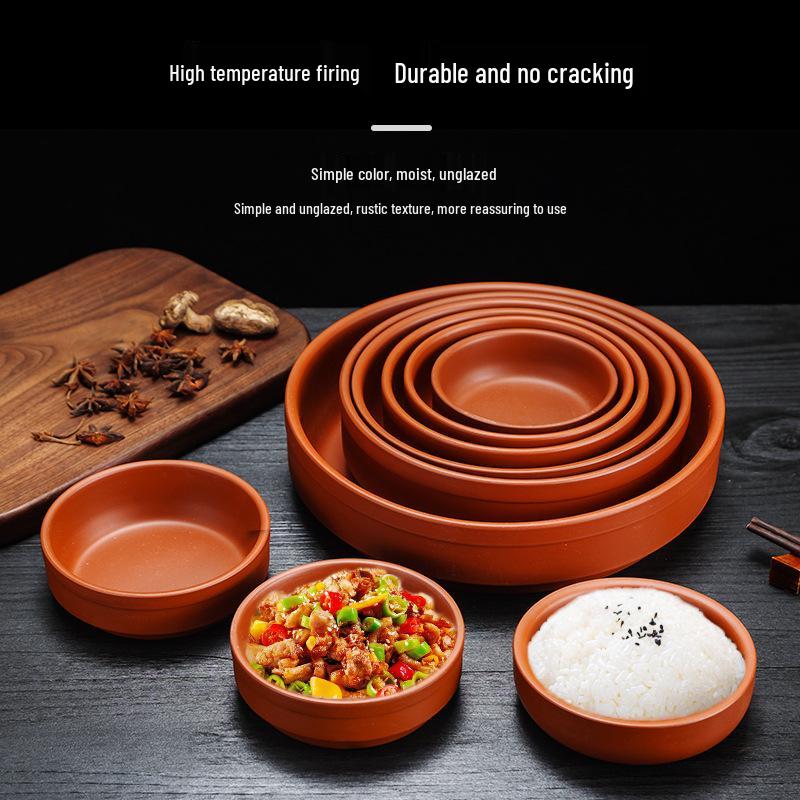 Thickened Ceramic Zisha Steamed Rice Bowl - Restaurant Special Earthenware Rice Basin