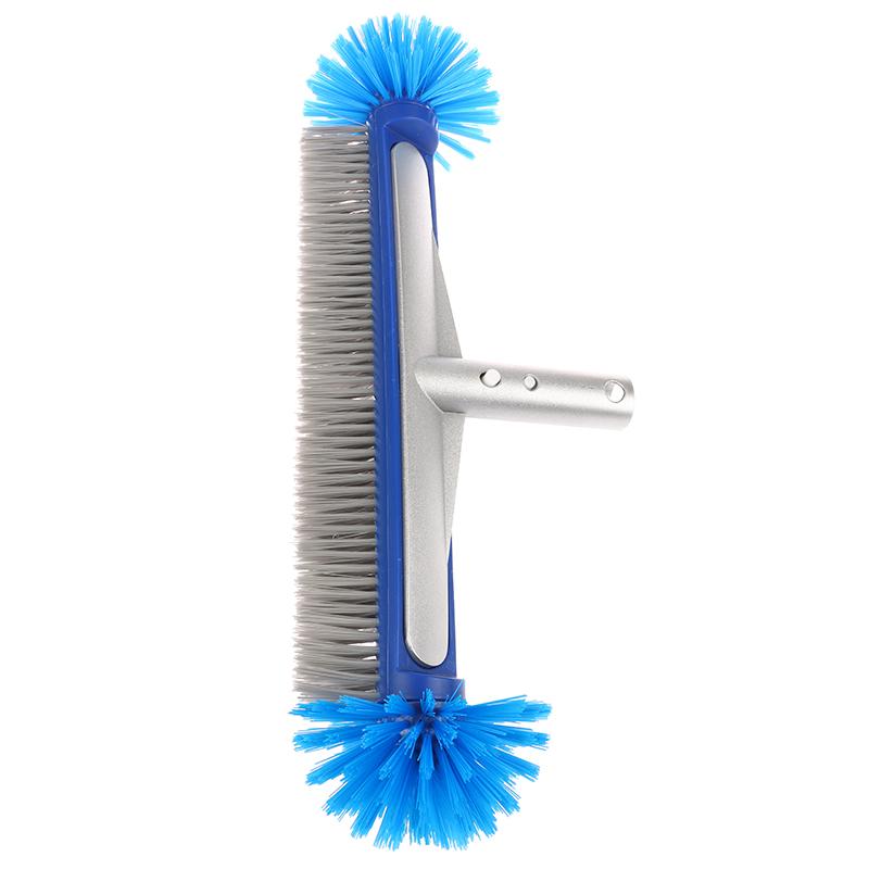 Aluminum Handle Swimming Pool Brush Head With Corner Cleaning Brush Semi-Spherical Bristles Pool Tile Scrubber Brush