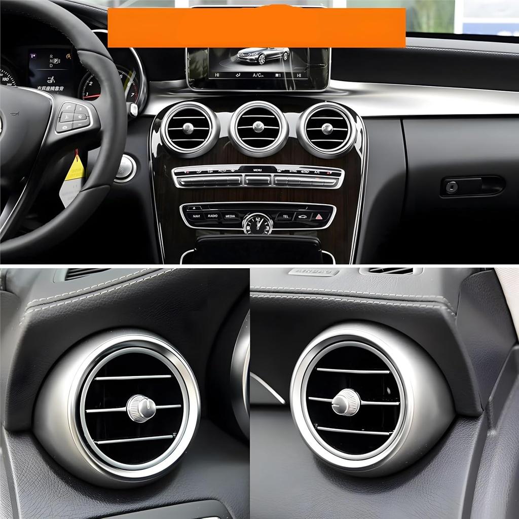 Compatible For Front Central Left Right Rear Air Conditioning AC Vent Outlet Assembly Compatible For Benz C Class W205 GLC W253(Model B Rear 1PC)