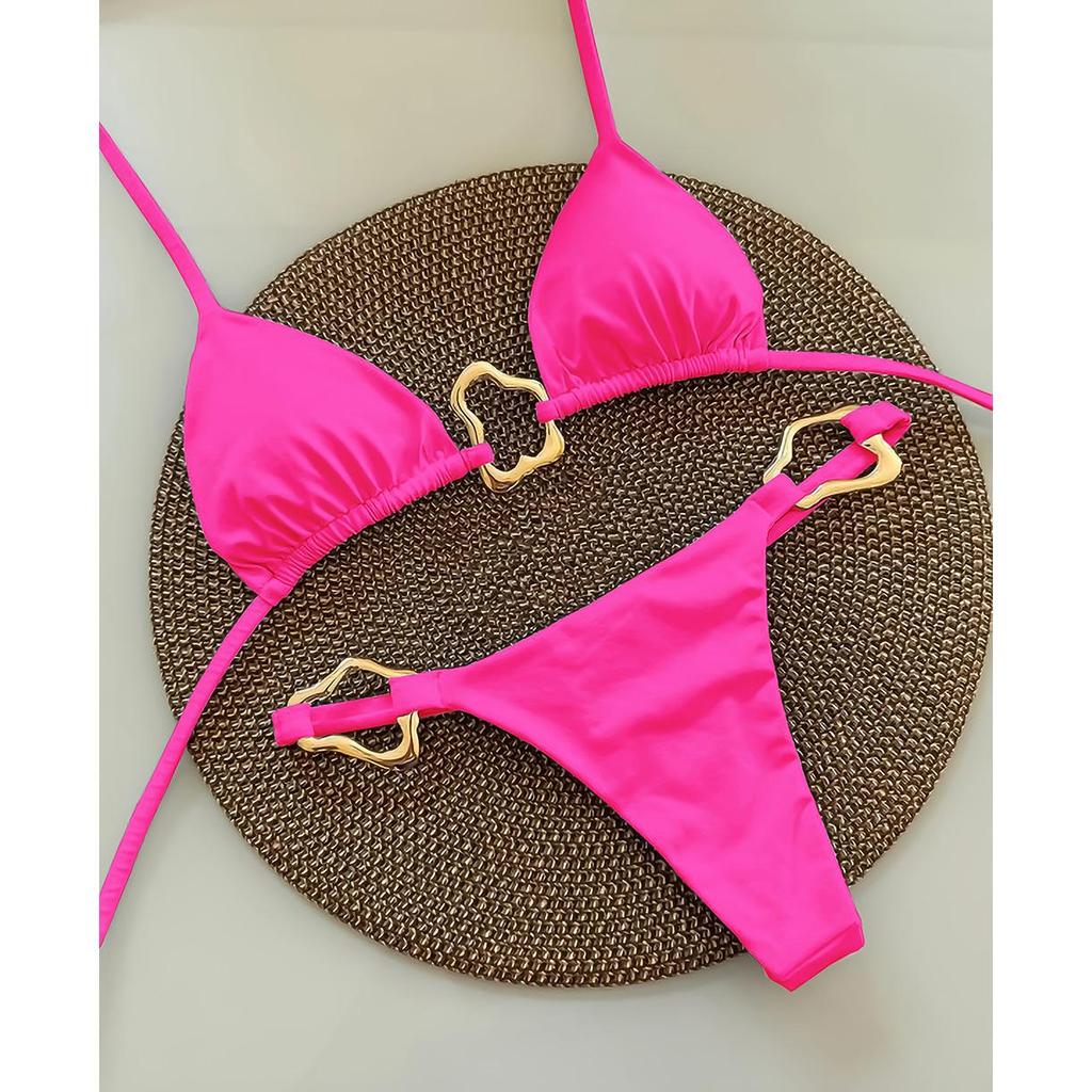 Sexig Halter Micro Bikini 2026 Dam Badkläder Enfärgad Badkläder Trosa Bikinis Set Brasiliansk Strandkläder Badkläder Biquini Kvinna