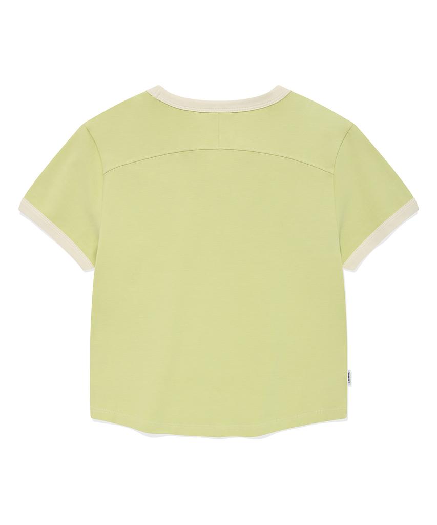 COVERNAT WOMAN Baby Ringer T-Shirt Lime