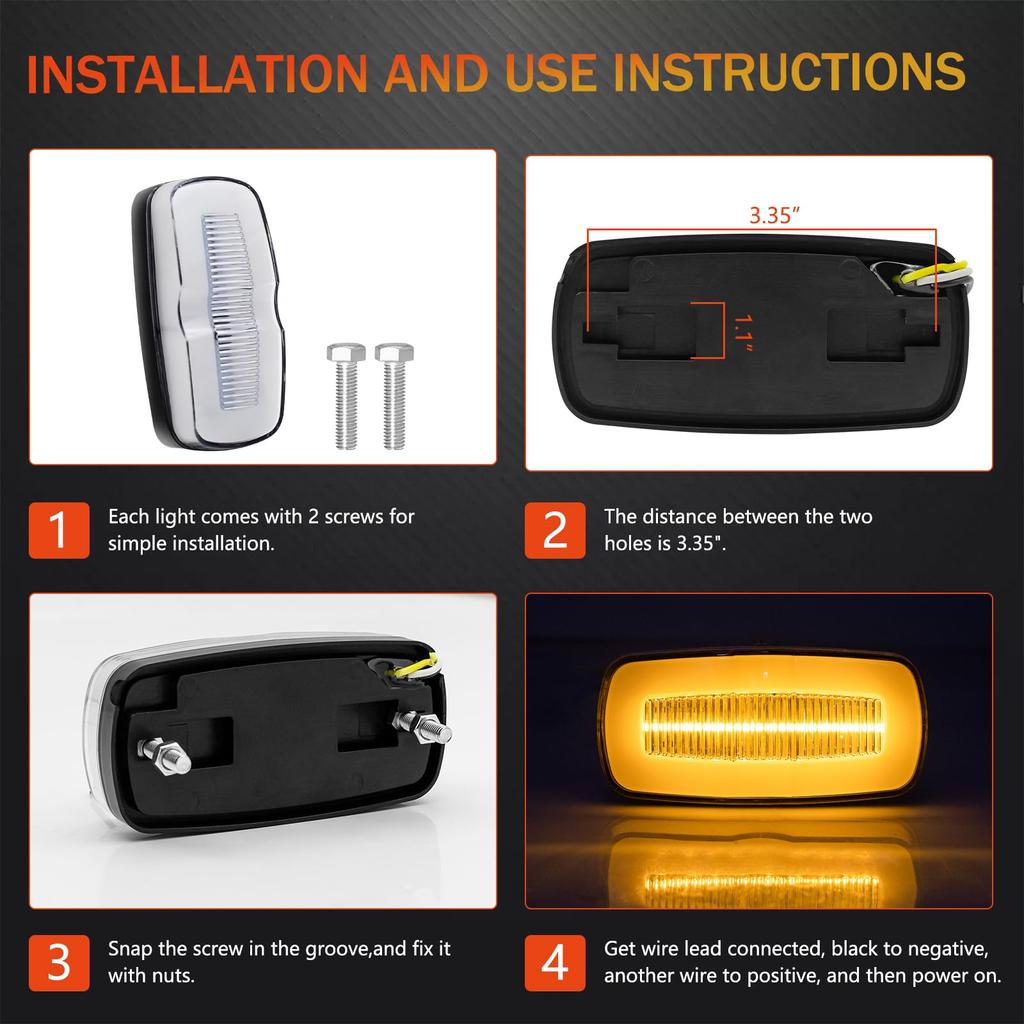 X-STYLE Side Marker, LED, 12 V, 24 V, Constant Light, White + Sequential Flowing