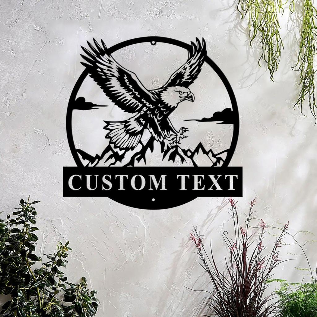 Custom Personalized Eagle Metal Wall Art, Home Lakehouse Decor Hot Sale