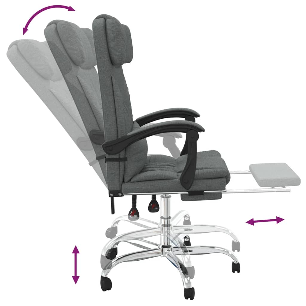 Vidaxl Foldable Massage Armchair, Dark Gray, Fabric Upholstered