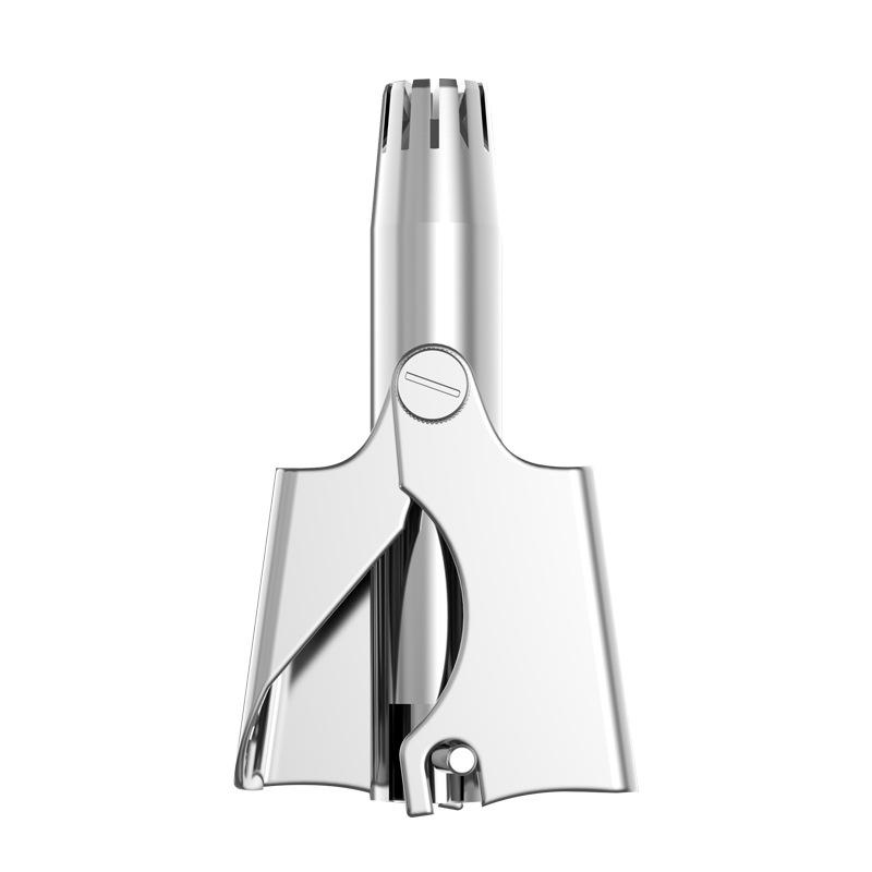Stainless Steel Manual Men's Nose Hair Trimmer, Shaver & Cleaner - Washable Hair Remover Scissors