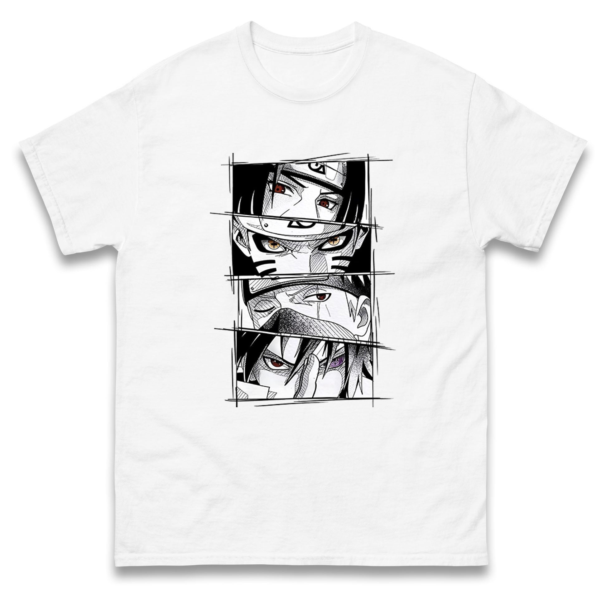 Naruto Shippuden Mens T Shirt Womens Tops Tees Kakashi Hatake, Sasuke Uchiha, Naruto, Itachi Uchiha Top 2XL